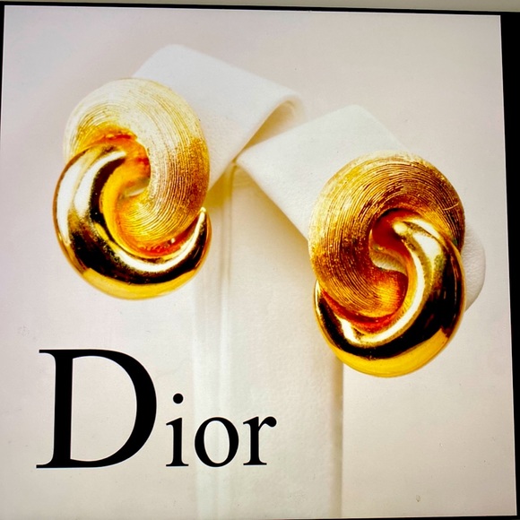 Christian Dior Vintage Signature Clip on Earrings - Picture 8 of 16